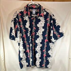 Old Navy Men’s Navy Floral Hawaiian Shirt